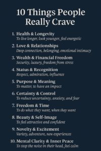 Read more about the article Top 10 Deepest Human Cravings – Using Them to Better Serve Others