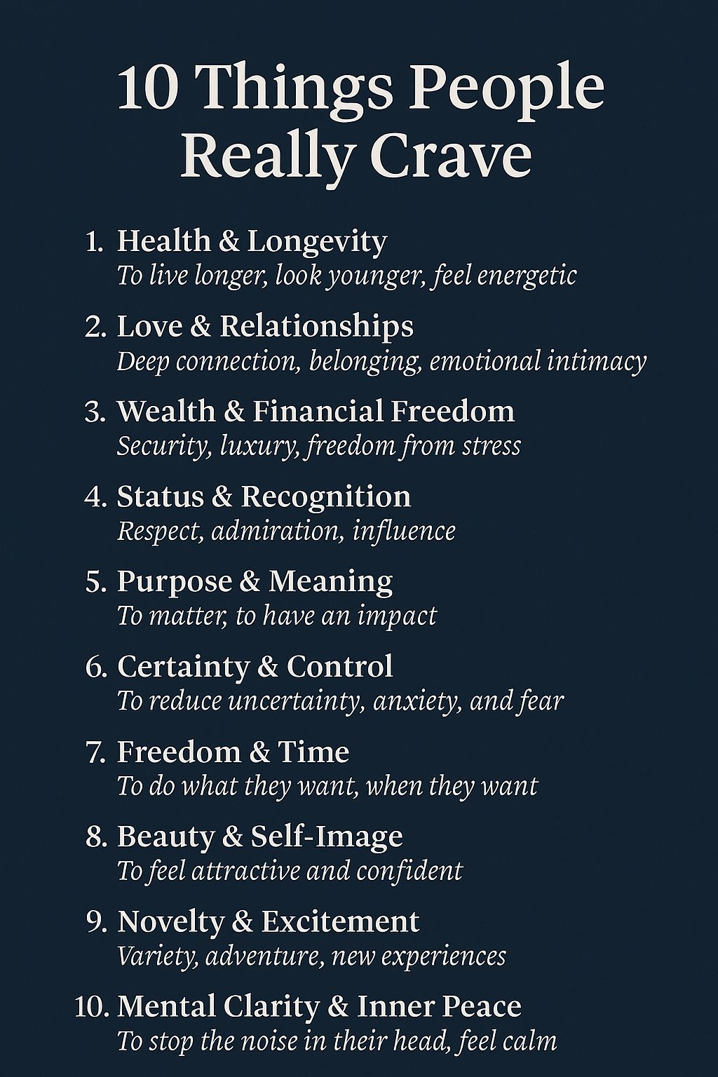 You are currently viewing Top 10 Deepest Human Cravings – Using Them to Better Serve Others